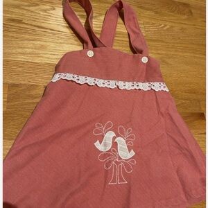 Vintage Health-Tex 4T dove jumper with Lace Trim and Embroidery